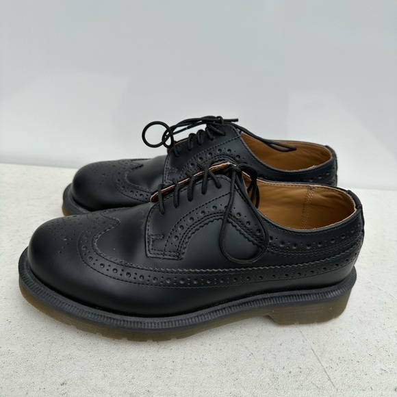 Dr Martens Black Leather Wingtip 3989 Oxford Brogue Shoes Mens Sz 5 / Wmn 6 - Picture 4 of 8